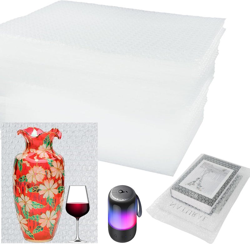 V-chen 50Pcs Bubble Pouches Wrap Bag, 10''x12'' Double Wall Shockproof Bubble Bags, Clear Bubble Out Bags for Packing, Cushioning Bags for Moving, Shipping and Packing - Image 1